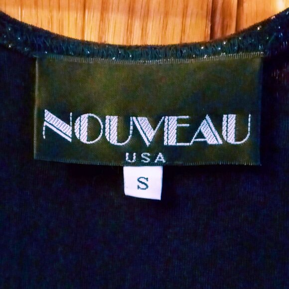 Stunning Nouveau Midnight Blue Sparkly Stretchy Vintage Party Cocktail Dress - Picture 10 of 15